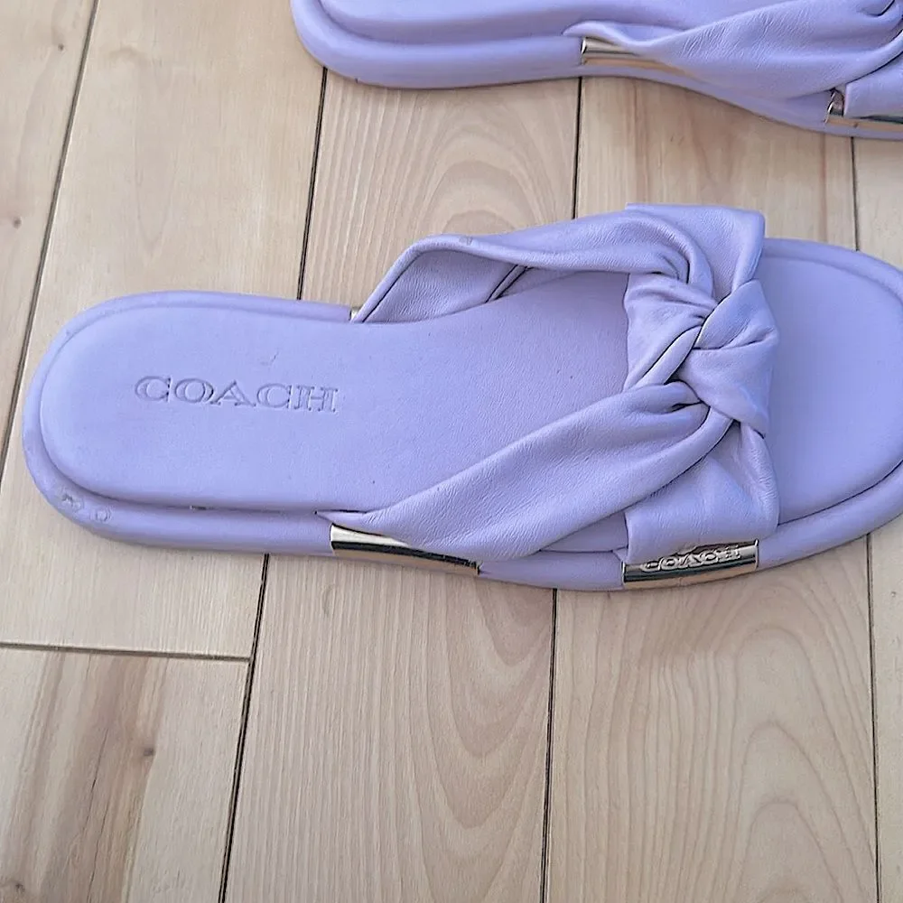 Coach Women Brooklyn Leather Knot Sandals!